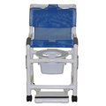 Mjm Internaitonal Shower Chair w/ Swing Arms, Footrest & Pail, Standard Mesh - Grey MJM-118-3TW-DDA-SF-10-QT-C-SM-GY